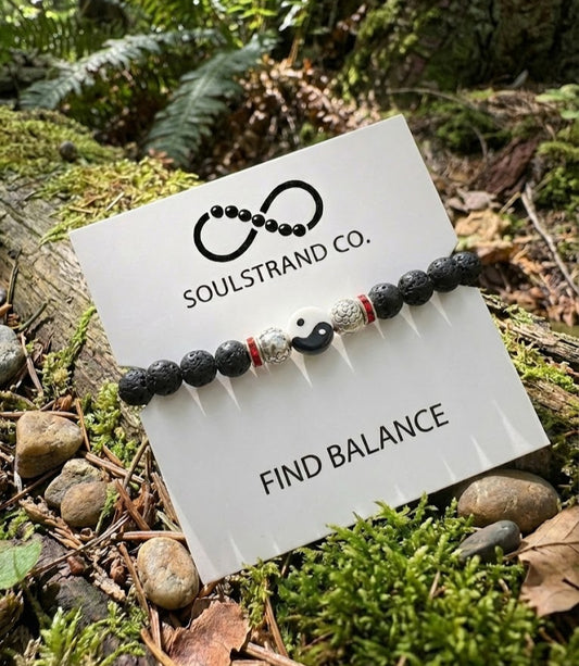 Lava Stone with Yin Yang Bracelet image 1